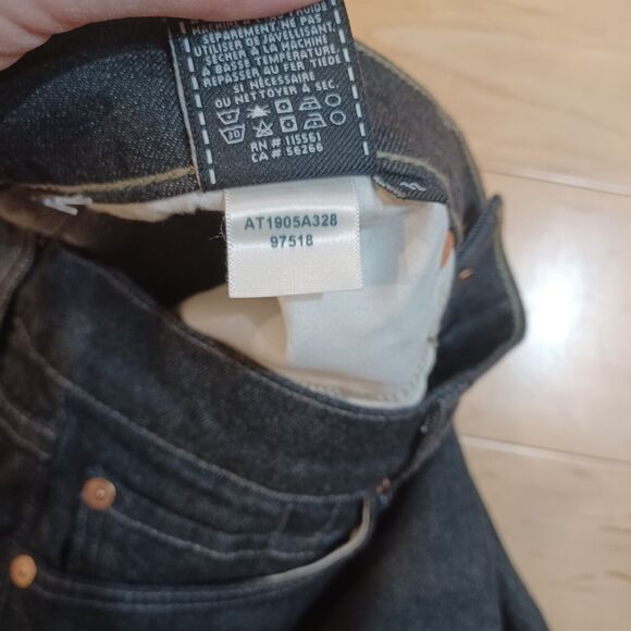 NWT 7 FOR ALL MANKIND Mens Off Black Vintage Button Fly Straight Leg Jeans 32x32 - Picture 12 of 12